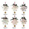 Hand-knitted Christmas Bell Pendant Creative 16cm Crochet Snowflake Pendant with Hanging Rope Ribbon Bow