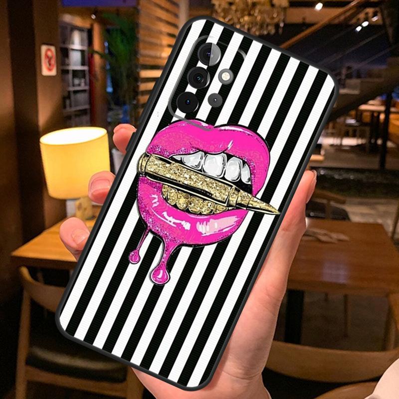 Sexy Lips KISS Case For Samsung Galaxy A16 A06 A26 A36 A56 A52 A53 A33 A13 A34 A54 A14 A15 A35 A55 A22 A32