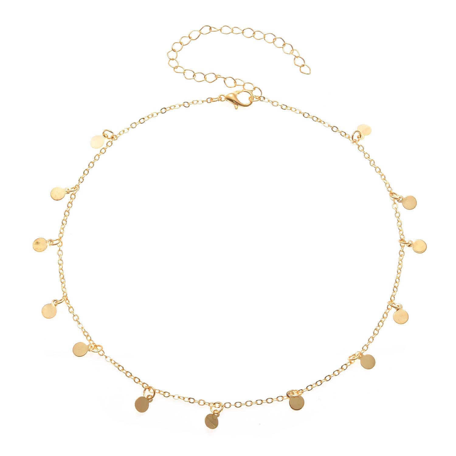 Европа, Америка, новое персонализированное популярное ожерелье-диск, женское простое модное ожерелье из сплава