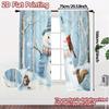 2pcs,Curtains Cute Snowman Cardinal Squirrel (3) Chic Curtains Machine Washable Fabric Curtains Decorations For Home Use for