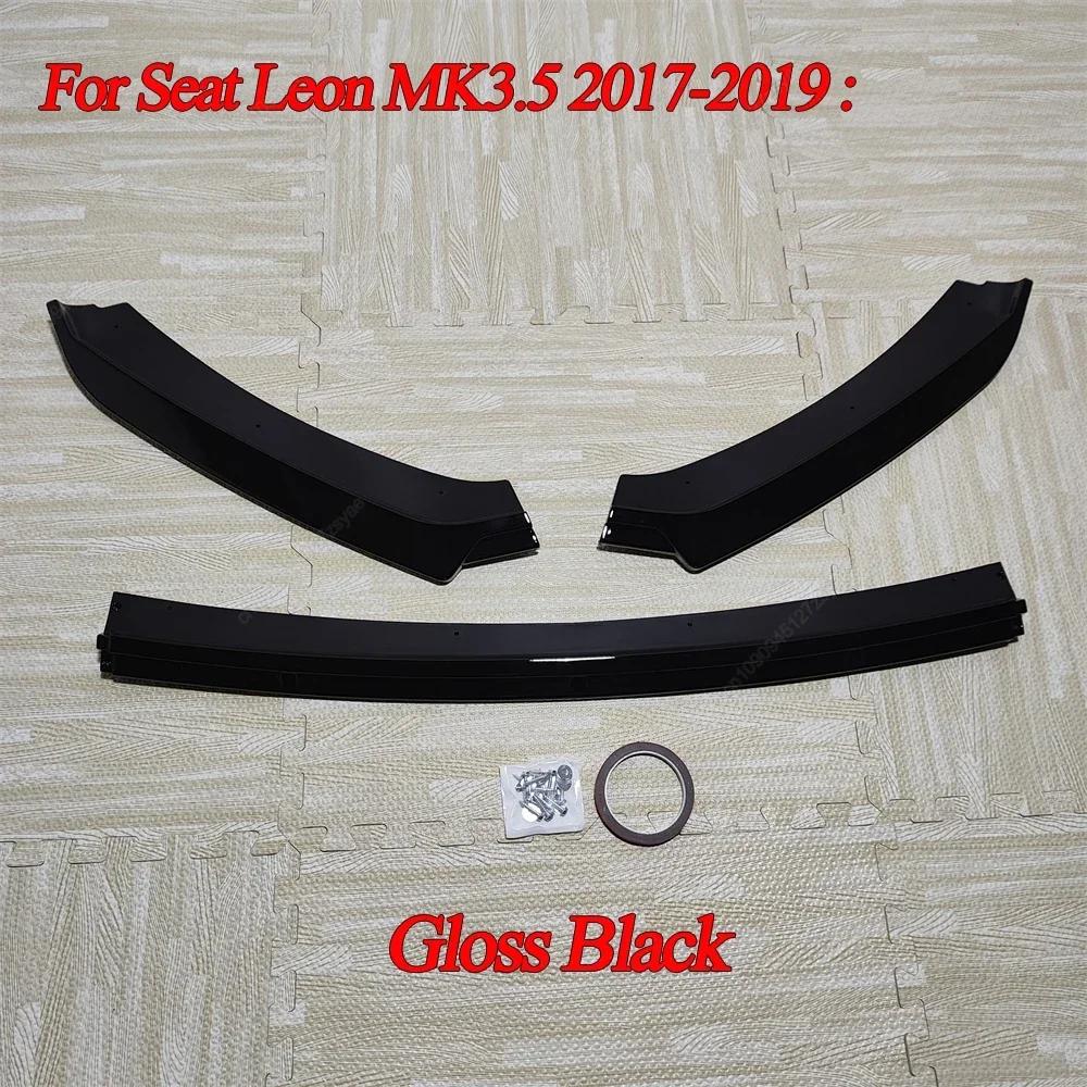 

Car Front Bumper Lip Diffuser Splitter For Seat Leon 3 MK3 MK3.5 2012-2019 Bodykits Tuning ABS Spoiler Gloss Black Accessories