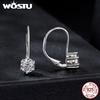 WOSTU 1CT Moissanite Wedding Huggie Drop Earrings 925 Silver Lab Diamond Hoop Earring For Women Simple Party Gift