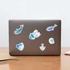 50Pcs Blue Ocean Graffiti Stickers Waterproof Strong Adhesive Clear Print Luggage Water Bottles Laptops Stickers DIY Decoration