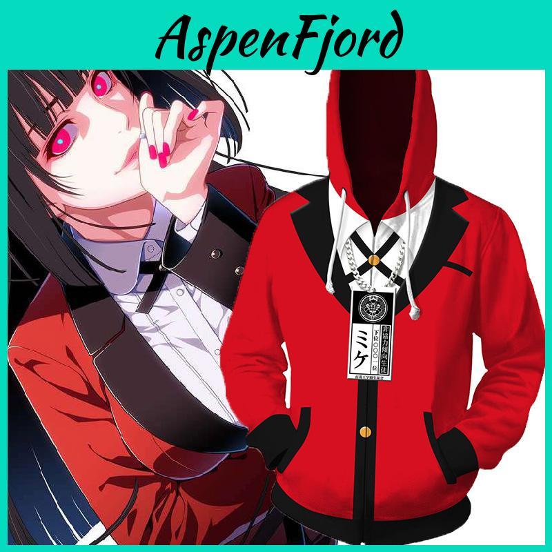 Lässiges Sportliches Und Cosplay-Bereites Kakegurui Jabami Yumeko Reißverschluss Kapuzenpullover