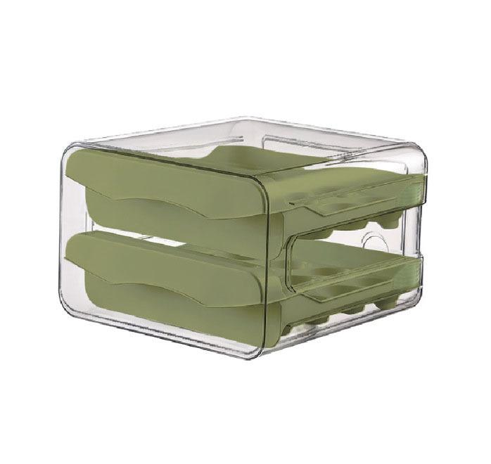 Household Refrigerator Drawer Style Egg Boxes Food Grade Preservation Organization Plastic Kitchen Egg Double-Layer Storage Box