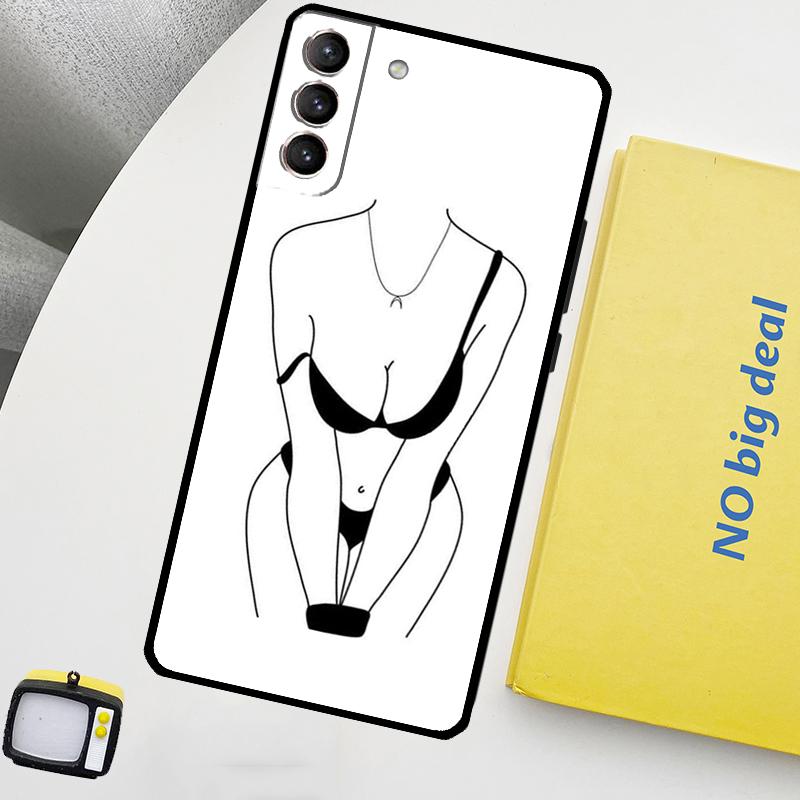 

Woman Body Line Art Phone Case For Samsung Galaxy S24 Ultra S20 S21 S22 S23 Plus S9 S10 S24 FE S25 Ultra Cover Galaxy S24 Plus