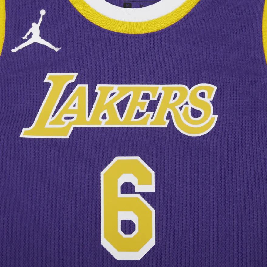 Jordan NBA Jersey Los Angeles Lakers Statement Edition Letter Print Round Neck Sleeveless Kids Basketball Shirt Kids tops Purple DR1055-504