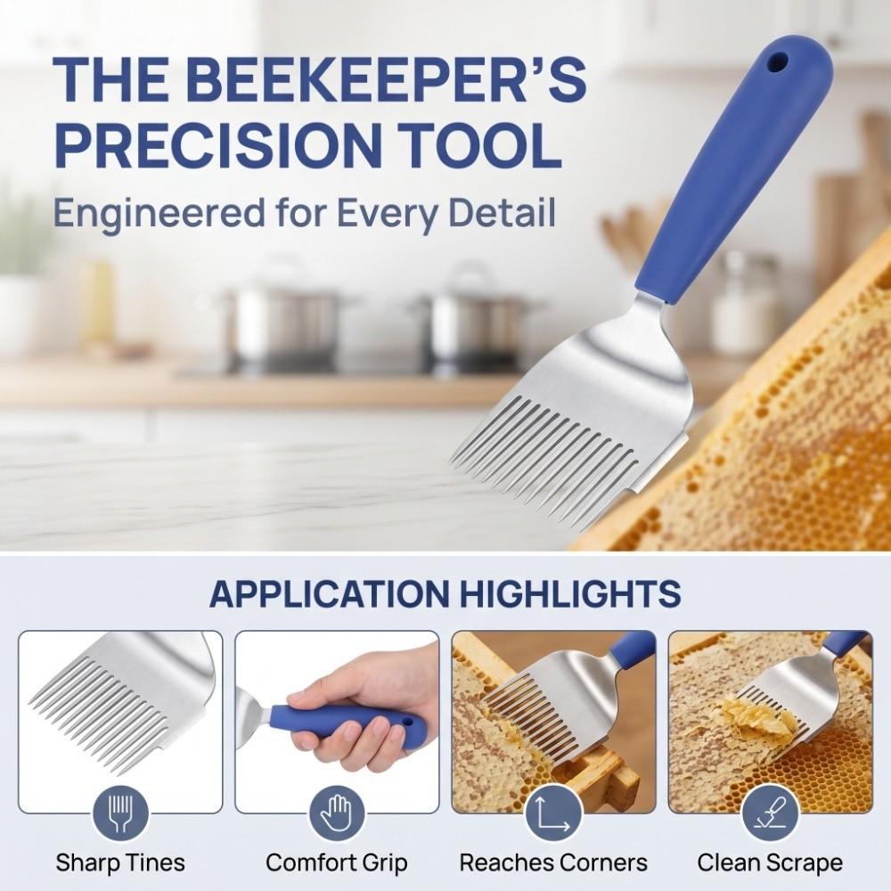 Sturdy Design Bee Uncapping Fork Stainless Steel Uncapping Fork Honey Comb Uncapping
