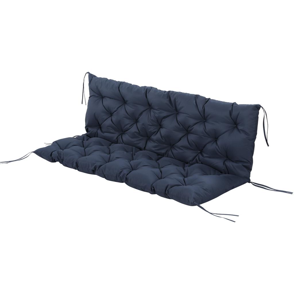 Bench Cushion, Bench Pad with Fastening Straps, for up to 3 People, Foam Filling, Seat Cushion