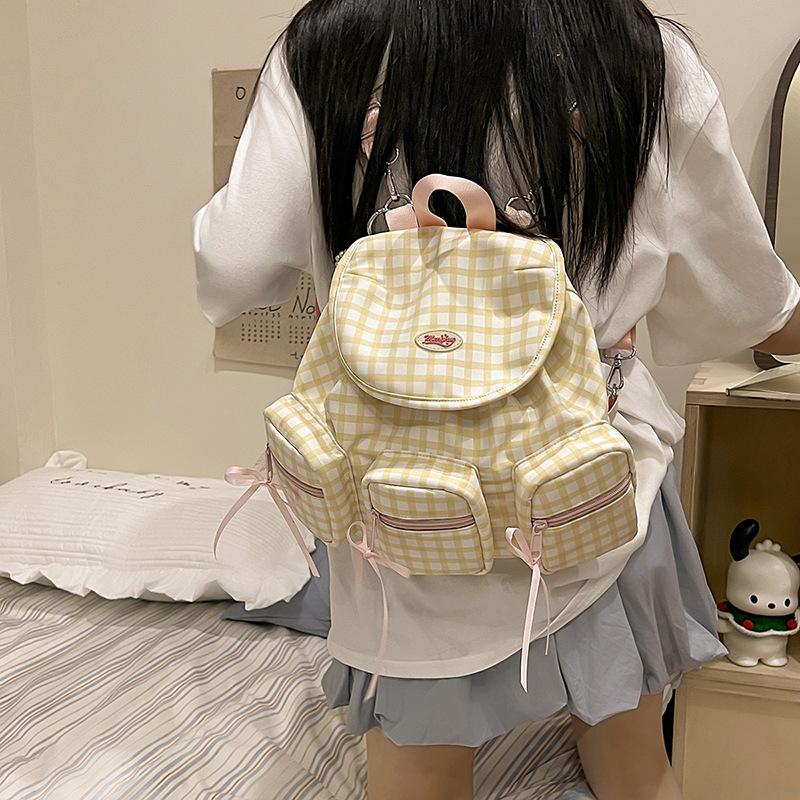 College style schoolbag women's new cute Japanese multi-pocket backpack fashion college student travel small backpack