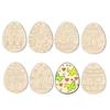8 ks Dřevěná velikonoční vajíčka Závěsná dekorace Ručně vyráběná Dětské DIY Malování Nedokončená vajíčka Ozdoba Sváteční párty Dekorace Přívěsek
