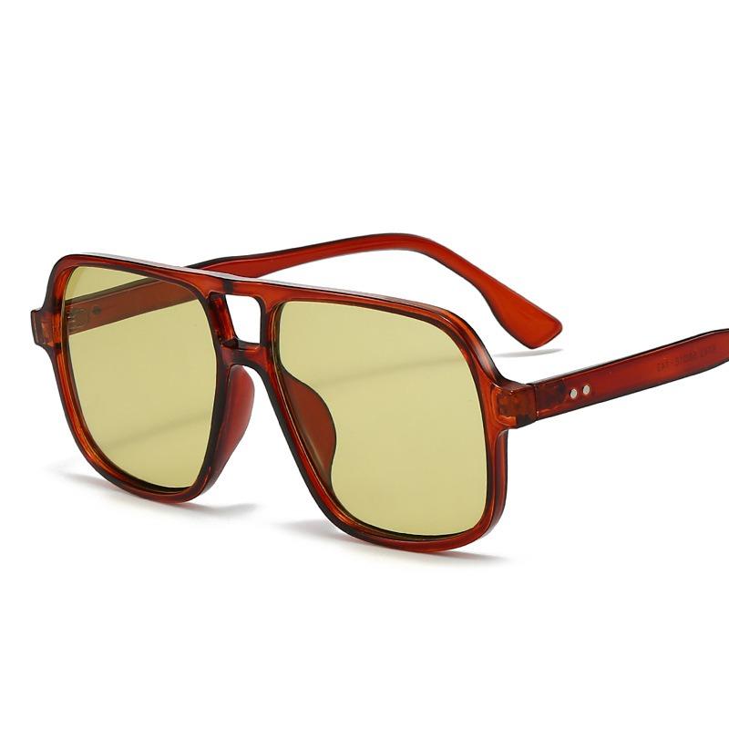 Fashion Women Double Beam Sunglasses Retro Pilot Sunscreen Sun Glasses Personalized Glasses Outdoor Anti Glare Eyewear