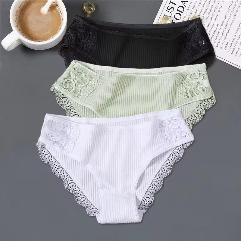 3Pcs/lot Solid Women's Panties Comfort Underwear Skin-friendly Briefs Women Sexy Low-Rise Panty