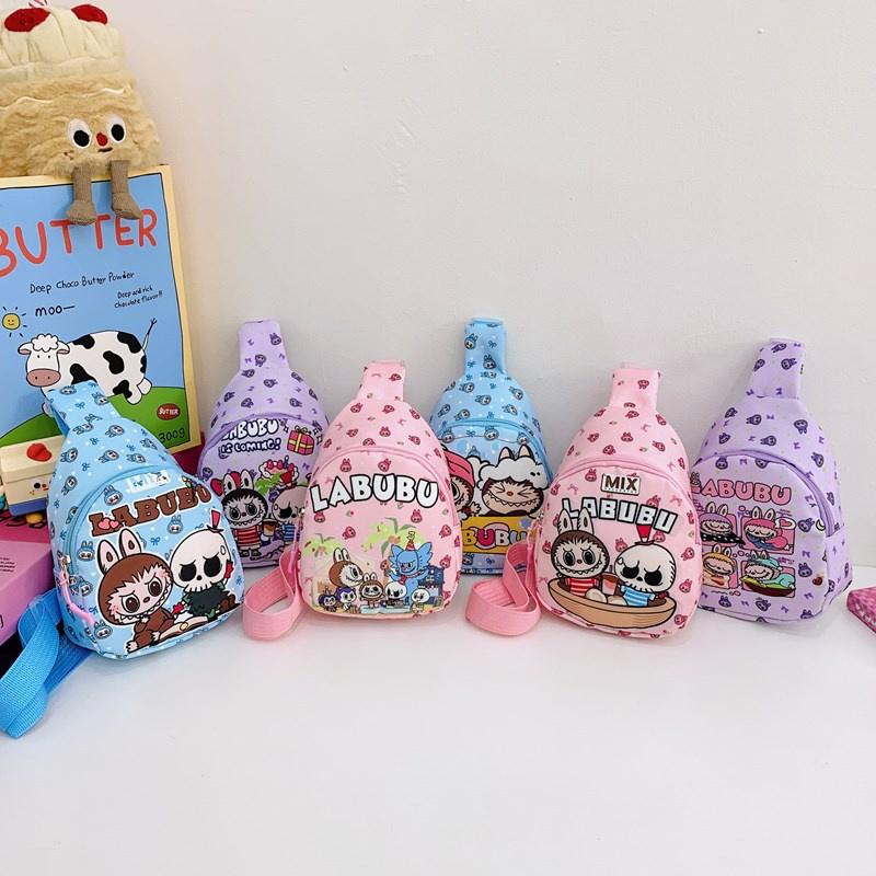 Cartoon Cute Labubu Children'S Bag Chest Bag Trend  Waist Bag Coin Purse Storage Pouch Shoulder Crossbody Bags Kids Gifts