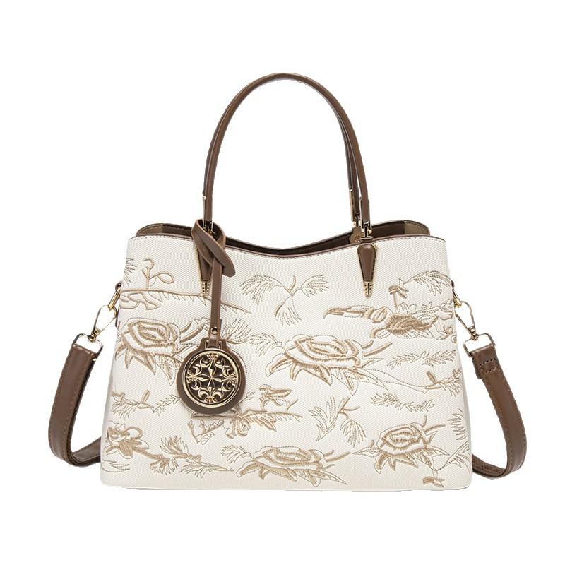 High Quality Chinese Women's Bag, Large Capacity Handbag, New Embroidered Shoulder Bag, Crossbody Small Square Bag