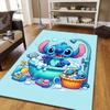 1pc Cute Stitch Pattern Area Rug Soft Flannel Floor Mat for Living Room,Office,Bedroom and Carpet