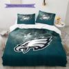 Philadelphia Eagles2 Pattern Bedding Quilt Set  Home Decoration  Gift (1 * Duvet Cover + 2 * Pillowcase  Without Core)
