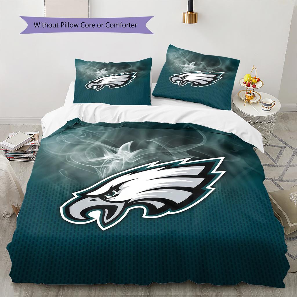 Philadelphia Eagles2 Pattern Bedding Quilt Set  Home Decoration  Gift (1 * Duvet Cover + 2 * Pillowcase  Without Core)