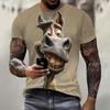 3D Print Funny Animal Element T-Shirt for Men Round Neck Trend Men T-Shirt Breathable Comfortable Short Sleeve Male Top Clothing