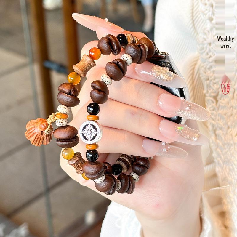 Lotus Seed Beaded Bracelet for Huawei GT5/GT4/Watch5 Elastic Strap