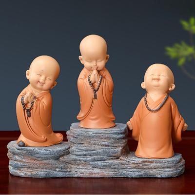 Little Monk Figurine Mini Monk Statue Cute Buddha Statue Adorable Baby Little Monk Decoration Creative Little Ornament