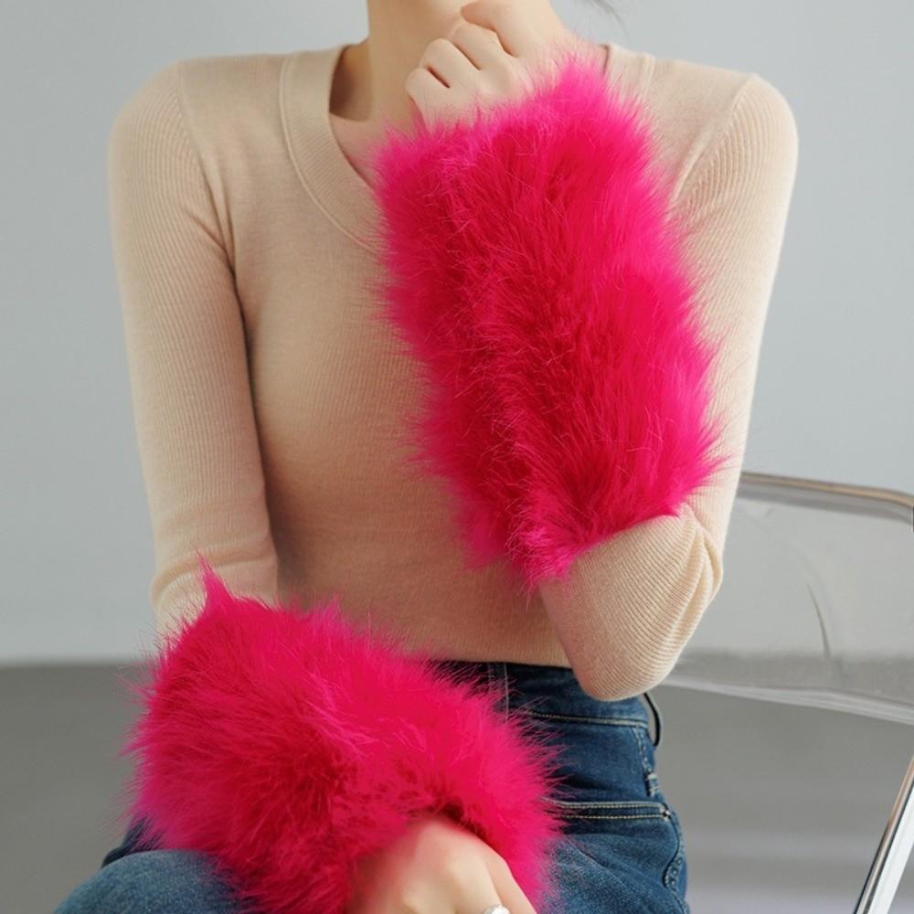 Keep Warm Arm Sleeves Warm Plush Arm Warmers Soft Winter Gloves Winter