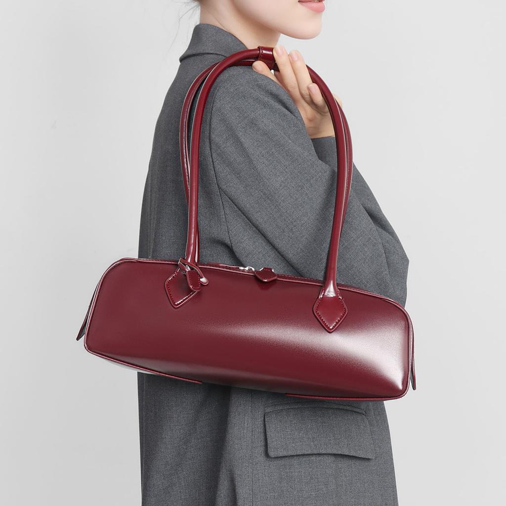 A Niche Design Single-shoulder Large-capacity Cowhide Underarm Bag and A Long Baguette Bag