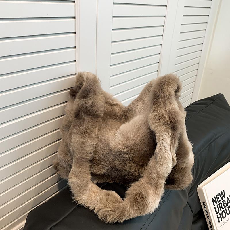 Velvet Women's Bag  High Beauty  Shoulder Bag  Soft  Versatile  Simple Tote  New Product