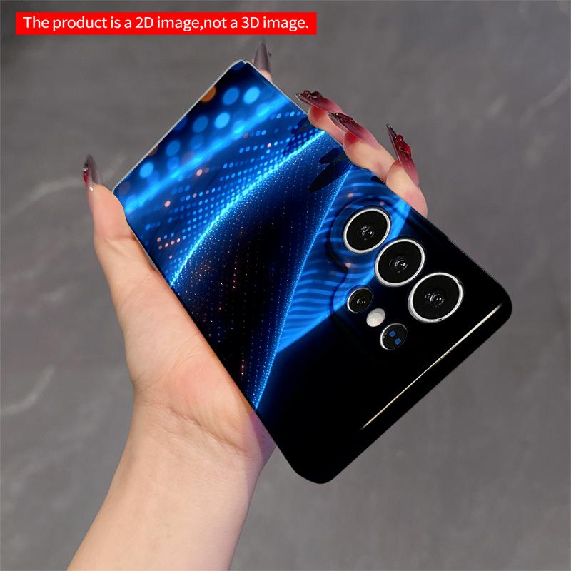 2DFlat Samsung Phone Case Blue Wave Light Particle Design Applicable To Galaxy S22 S23 S24 S25ULTRA S26 A12 A13 A14 A15 A16