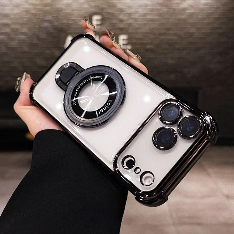 Transparent Magnetic Holde Bracket Case for Huawei Pura 80 Pura 70 Ultra P50 P40 P30 Lite Mate 70 40 50 60 Pro Shockproof Cover