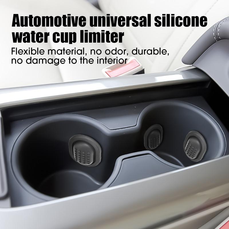Car Water Cup Limiter Drink Bottle Water Cup Anti-slip Protective Pad Silicone Self-adhesive Limit Shock Absorber Auto Parts