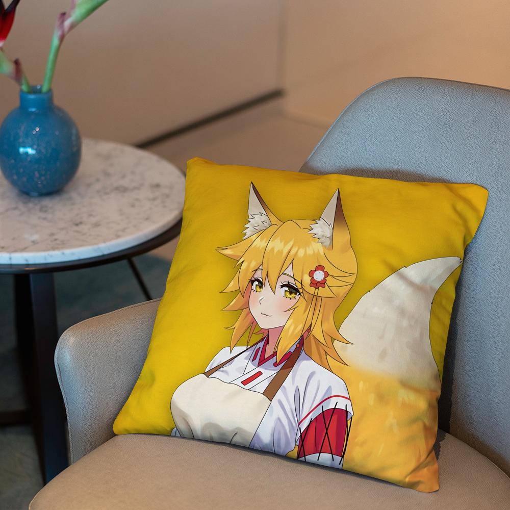 

The Helpful Fox Senko San Cartoon Cushion Cover 2-in-1 Reversible Plush Pillow Cover | Car/Sofa/Bed | Perfect Gift 12x12Inch