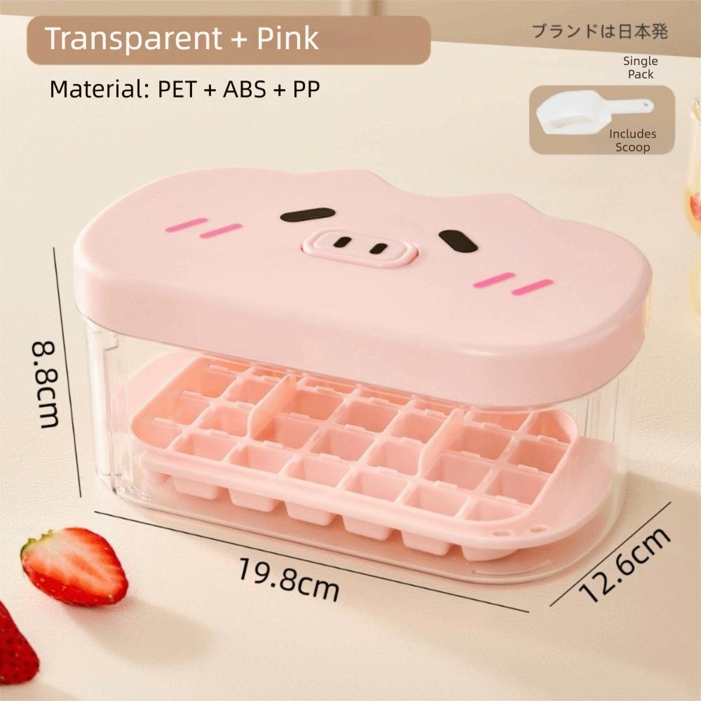 

Reusable Press-Type Ice Cube Mold Cute Cartoon Ice Cube Tray New Ice Cube Maker Kitchen Tool рожевий