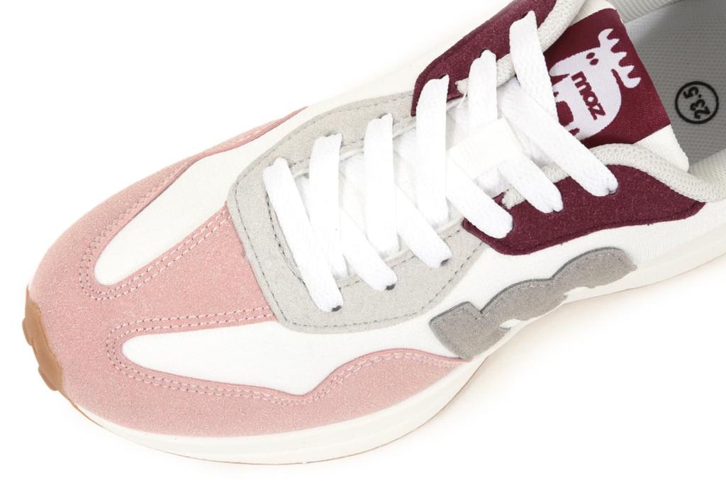 Mozu Light Combination Sports Size Women's Gray/Pink Sneakers, Material, Shoes, 22.5cm