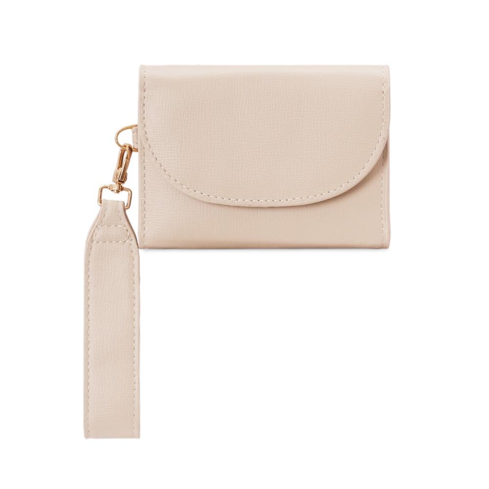 

Korean Style Wide Strap Wallet Purse Coin Pouch Retro Card Bag Travel бежевый