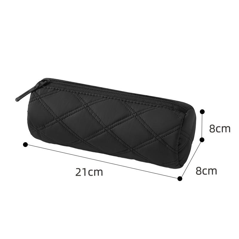 Quilted Pencil Case With Multiple Trendy Colors And Durable Smooth Zipper Perfect For Students School Study Office Daily Use