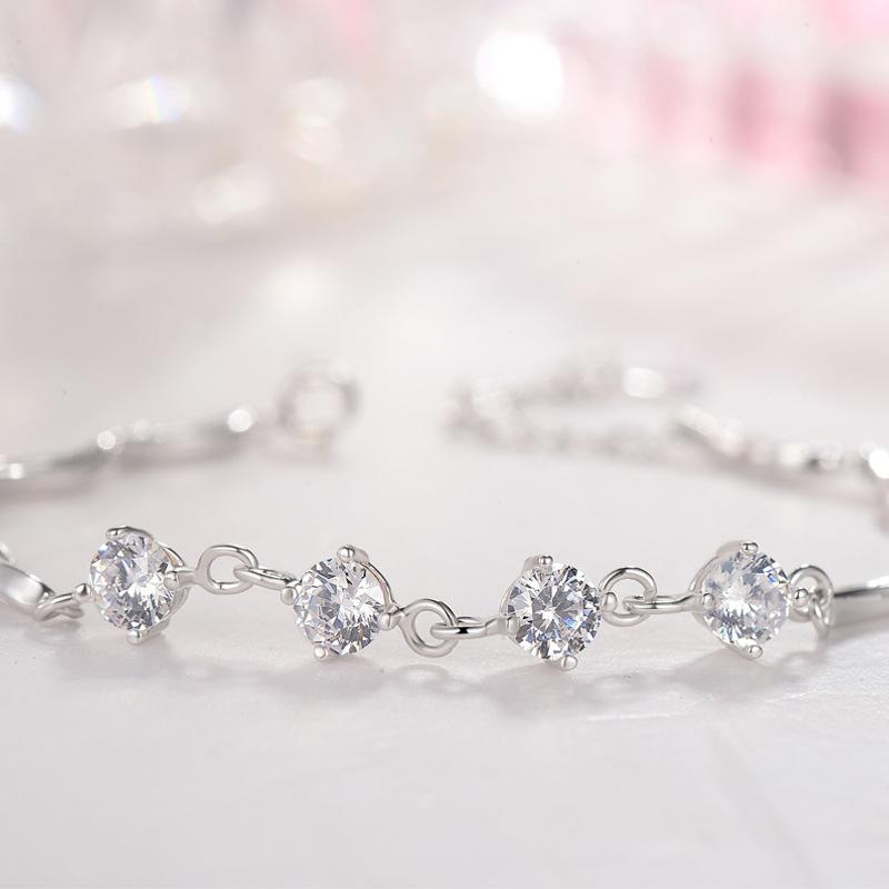 

Инкрустированный браслет Ювелирные изделия Простой и модный Подарок для девушки-инс, Цирконовый браслет Корейская женщина