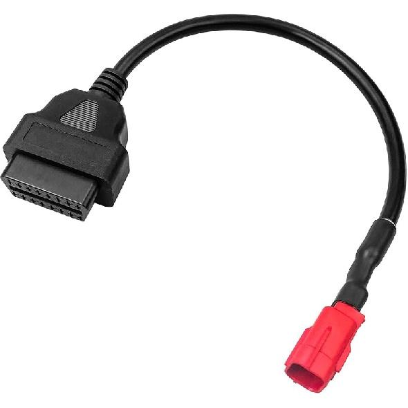6 Pin OBD2 Adapter Cable Fit For Guzzi Kawasaki Suzuki Yamaha Harley Davidson Piaggio Vespa Motorcycle OBD Diagnostic Cable, Euro5 6-Pin Connector,