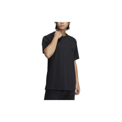 adidas Solid Color Sports Casual Short-sleeve Crew Neck T-shirt for Men, Black