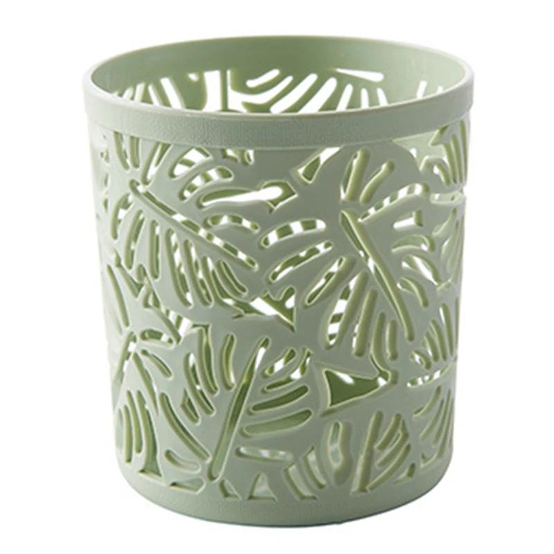 Creative Hollow Leaves Pencil Pot Holder Brush Storage Container Desk Organizer Plastic Stationery Pen Holder Office Supplies