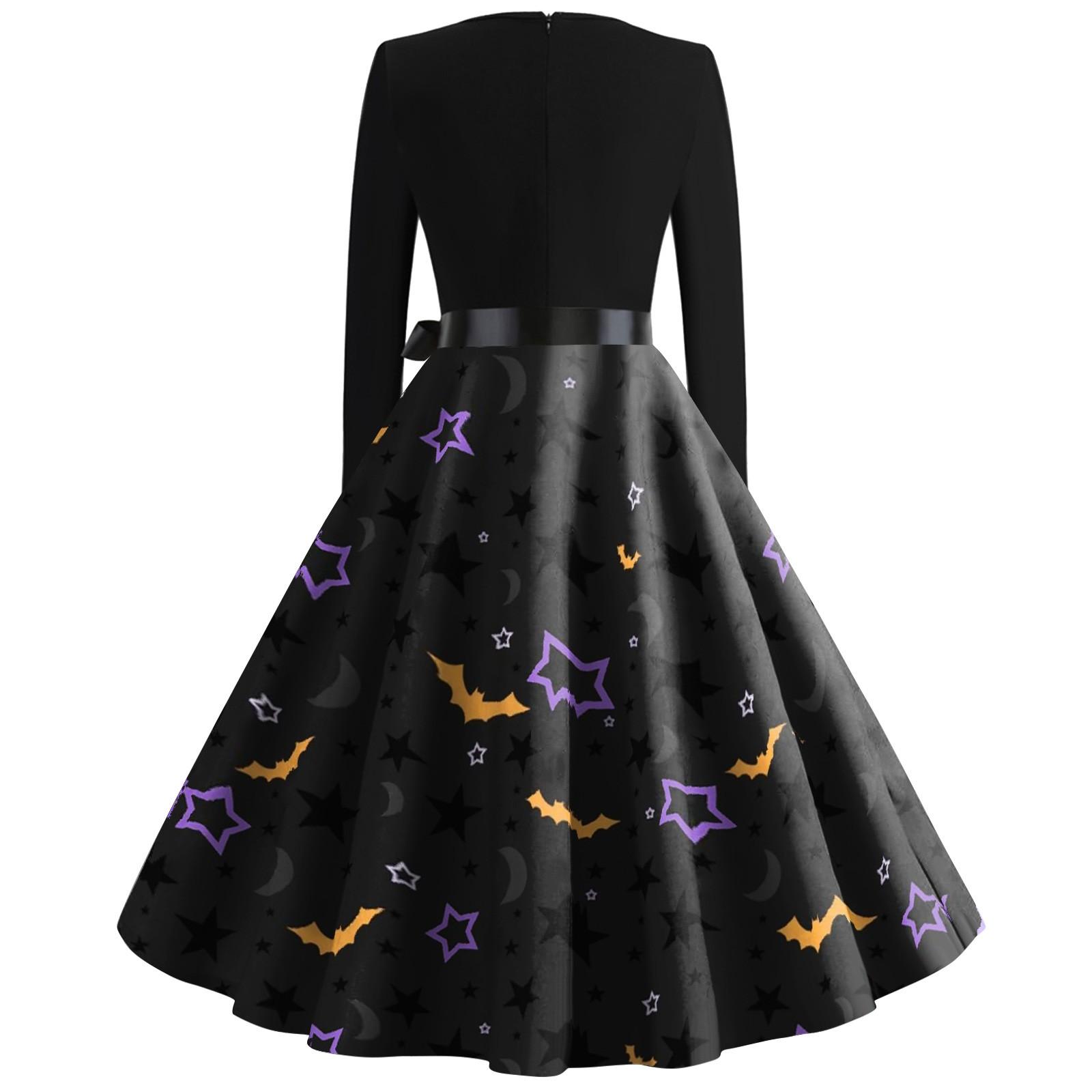 Платье с расклешенным принтом на Хэллоуин для женщин — фото 4