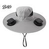 Wide Brim Fan Cap Solar Hat, UPF 50+ Sun Hat with 2 Outdoor Cooling Fans, & USB Rechargeable, 3 Speeds for Fishing/Camping/Hiking/Gardening