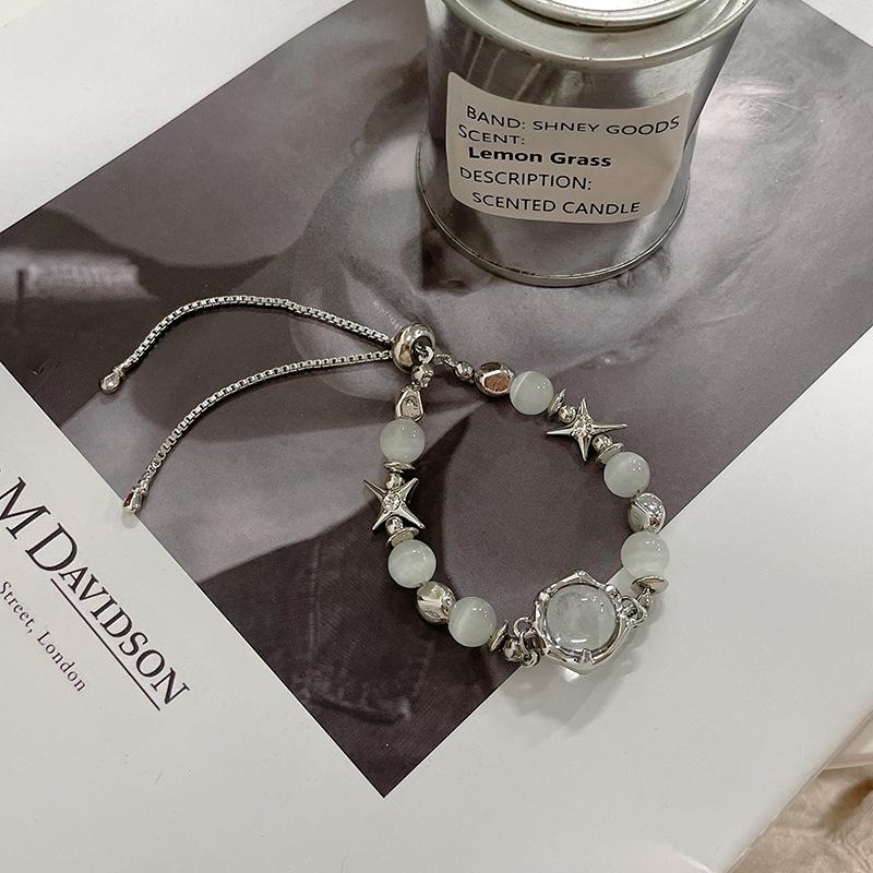 

Браслет из лунного камня с пэчворком в стиле хип-хоп люкс