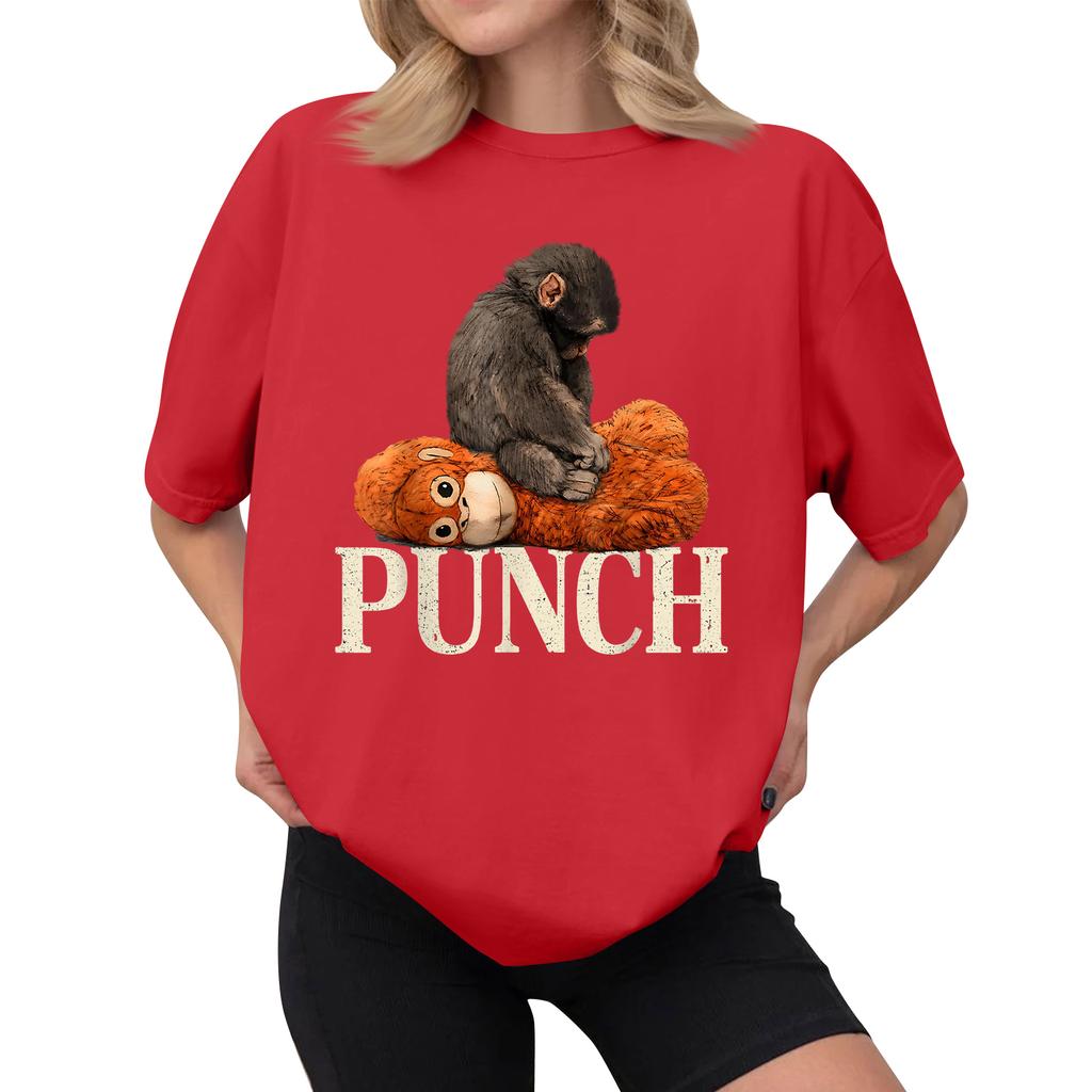 Women's Casual Printed T-Shirt Round Neck Pullover Short Sleeve Top