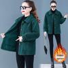 Stylish Imitation Lamb Wool Coat for Women Aged 50-60, Warm Particle Velvet Top for Middle-Aged and Elderly