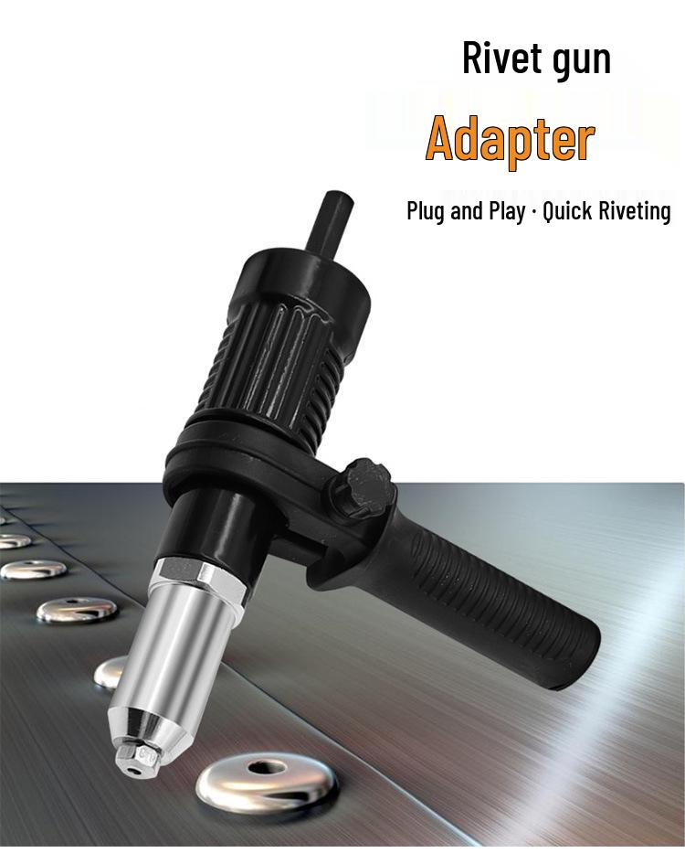 Liuqiang Electric Rivet Gun Conversion Kit with Multi-Specification Guide Nozzles