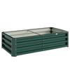 Open-Bottom Raised Vegetable Garden Bed with Lining. Made of Galvanized Steel. 120x60x30.5cm. Green