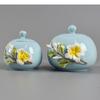 Handmade Flower Relief Tea Jar Ceramic Air-tight Porcelain Pot with Lid Household Caddy Jars Table Desktop Decoration