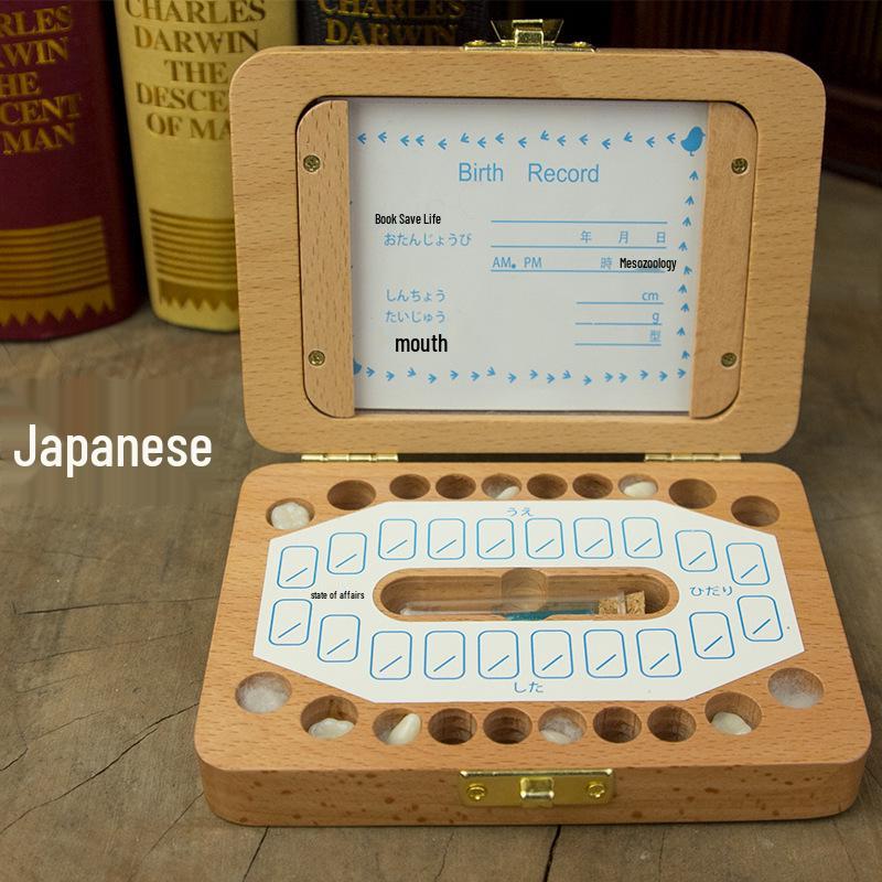 

Деревянная коробочка для молочных зубов и фоторамка для мальчиков и девочек - Памятное хранилище для молочных зубов и лануго