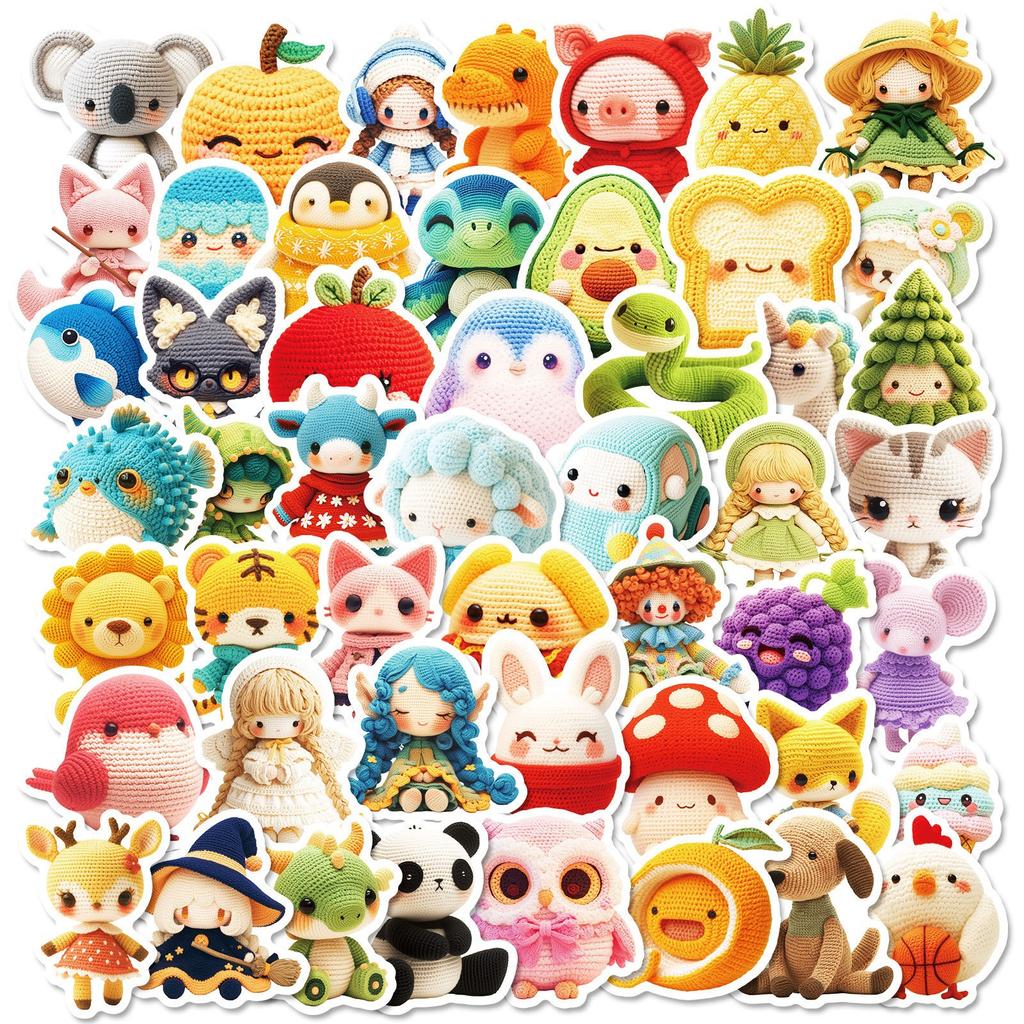 50 Crochet Dolls Graffiti Stickers Haruko Interactive Reward Stickers Decorate Suitcase